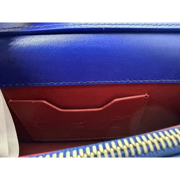 RARE Off-White Leather Jitney 0.5 Flag Bag Blue New without Tags - Picture 9 of 15